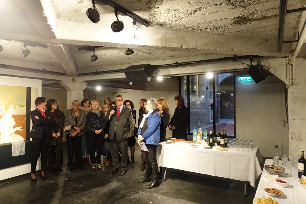 Discours de Denis Mollat en présence des membres du bureau d'Escales, des artistes et Bordeaux, lors de l'inauguration de l'exposition "Stéphane Hazéra, Regards croisés", à la Station Ausone lundi 13 juin 2017.